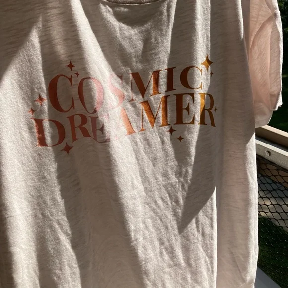 Cosmic Dreamer ✨ Stars Sparkles Sleep T Shirt Light Pink Cozy Pajamas Soft Shirt - Picture 5 of 12